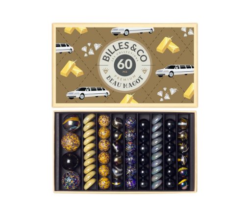 Billes & Co. - Beau Magot, Luxus Box, 60 Glasmurmeln