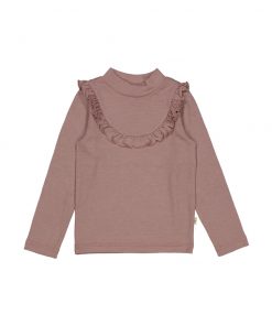 Wheat - Wolle-Longsleeve "Ruffle", dusty lilac, Merinowolle (6J.)