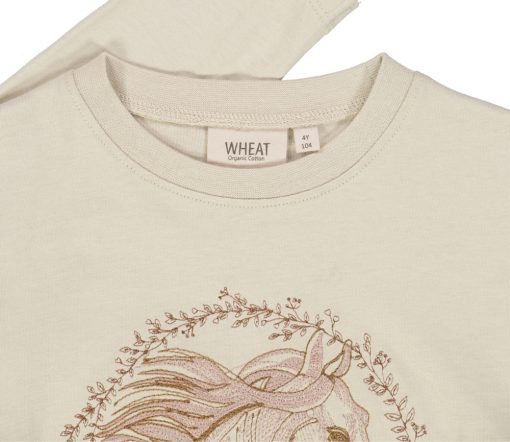 Wheat - Longsleeve "Horse Embroidery", ecru, Biobaumwolle – Bild 2