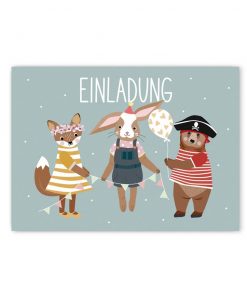 Nellie&Finn - Einladungskarten Fähe im 6er Set