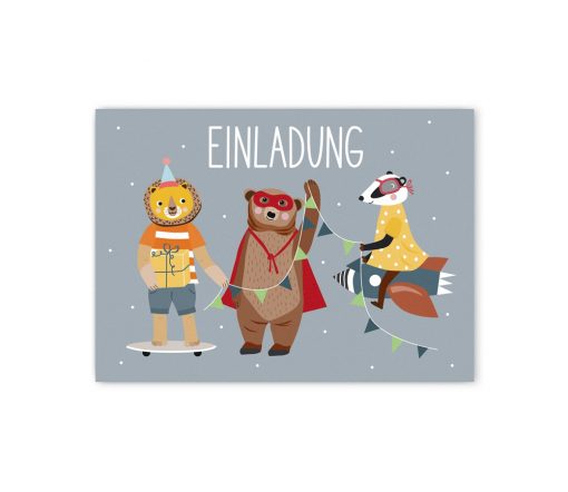 Nellie&Finn - Einladungskarten Löwe im 6er Set
