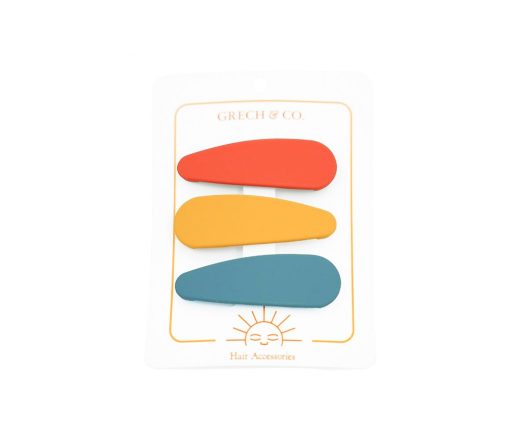 Grech & Co. - Haarspangen "Snap Clip", Crimson, Tuscany, Desert Teal, recycelt