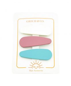 Grech & Co. - Haarspangen "Snap Clip", Dove White, Mauve Rose, Sky Blue, recycelt