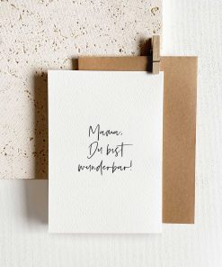 Unique Love - Klappkarte "Mama, du bist wunderbar"