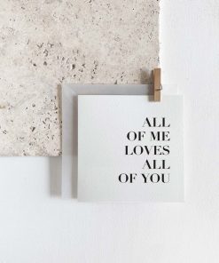 Unique Love - Klappkarte "All of me loves all of you"