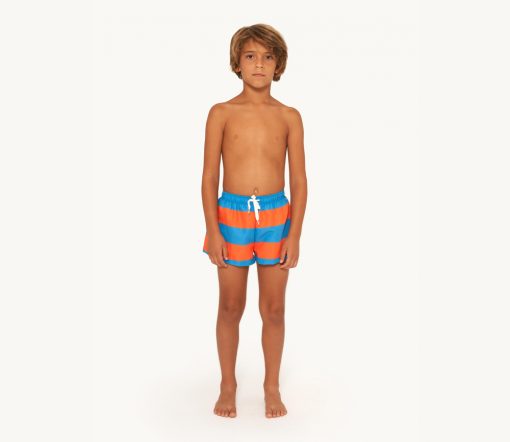TinyCottons - Badehose gestreift, tangerine/lapis blue – Bild 2