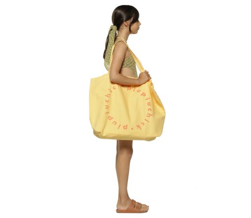 PiuPiuChick - Tragetasche, groß, "XL LOGO", Canvas, yellow – Bild 3