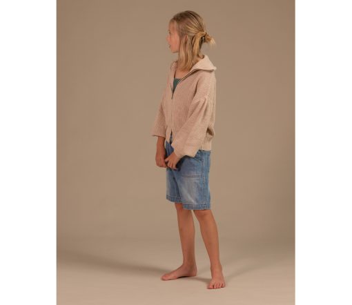 LongLiveTheQueen - Zipped Cardigan, beige, Biobaumwolle/Wolle – Bild 4