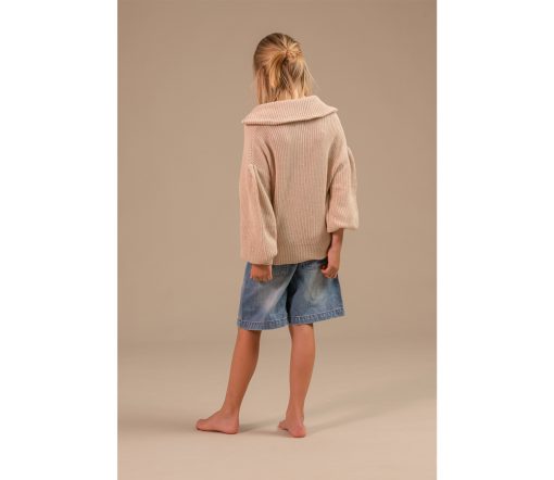 LongLiveTheQueen - Zipped Cardigan, beige, Biobaumwolle/Wolle – Bild 3
