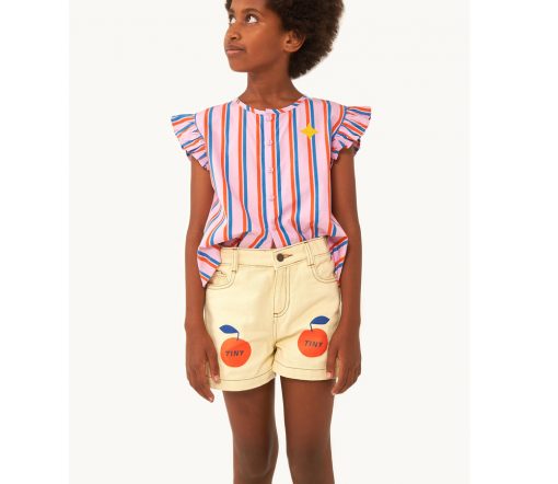 TinyCottons - Jeans Shorts "APPLE", pastel yellow, Biobaumwolle