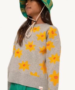 TinyCottons - Pullover "STARFRUIT", grey melange, Biobaumwolle