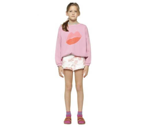 PiuPiuChick - Denim Shorts, Batik weiß/rosa – Bild 5