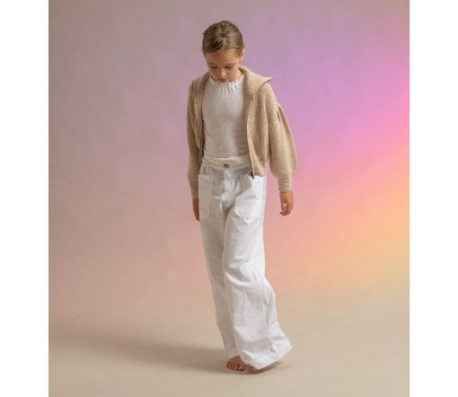 LongLiveTheQueen - Zipped Cardigan, beige, Biobaumwolle/Wolle – Bild 2