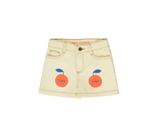 TinyCottons - Jeans Shorts "APPLE", pastel yellow, Biobaumwolle – Bild 2