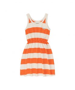 TinyCottons - Kleid "STRIPES", light cream/summer red, Biobaumwolle