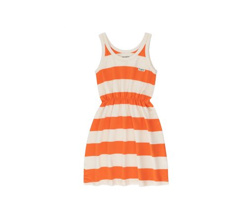 TinyCottons - Kleid "STRIPES", light cream/summer red, Biobaumwolle