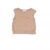 LongLiveTheQueen - T-Shirt ärmellos, Beige, Biobaumwolle