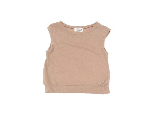 LongLiveTheQueen - T-Shirt ärmellos, Beige, Biobaumwolle