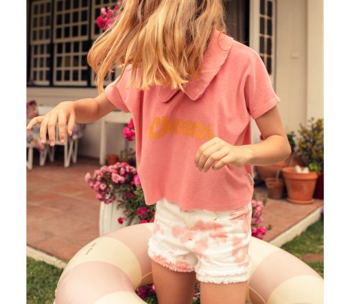 PiuPiuChick - Denim Shorts, Batik weiß/rosa – Bild 7
