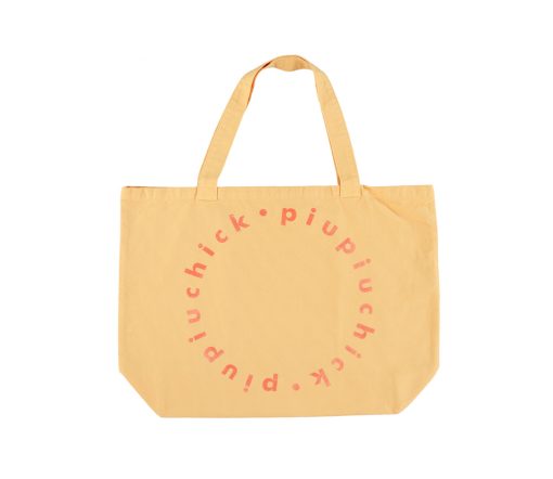 PiuPiuChick - Tragetasche, groß, "XL LOGO", Canvas, yellow