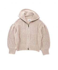 LongLiveTheQueen - Zipped Cardigan, beige, Biobaumwolle/Wolle