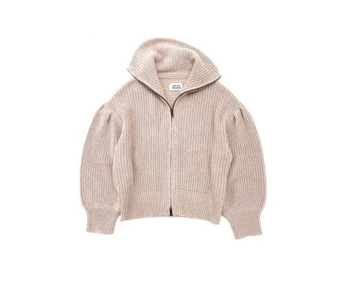 LongLiveTheQueen - Zipped Cardigan, beige, Biobaumwolle/Wolle