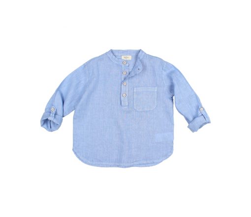 Búho Barcelona - Hemd "KURTA", Bluette, Leinen – Bild 2