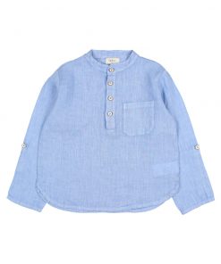 Búho Barcelona - Hemd "KURTA", Bluette, Leinen