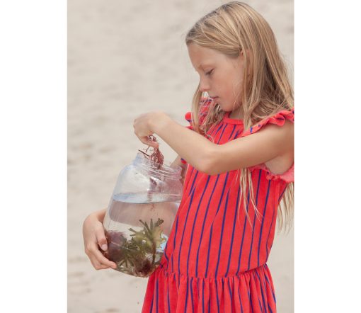 BONMOT ORGANIC - Terry Kleid "STRIPES BICOLOR", Red, Biobaumwolle (2-3J.) – Bild 2