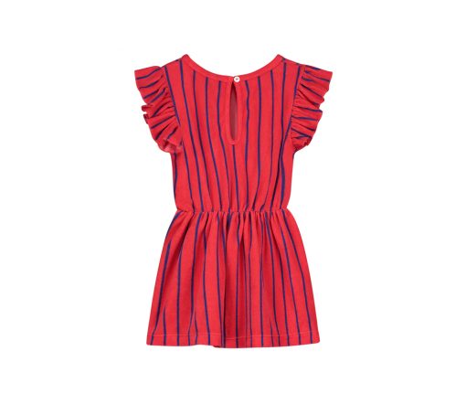 BONMOT ORGANIC - Terry Kleid "STRIPES BICOLOR", Red, Biobaumwolle (2-3J.) – Bild 3