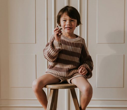 YUKI - Chunky Knit, STRIPES DUST, Bio Baumwolle – Bild 3