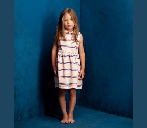 BONMOT ORGANIC - Kleid "ALLOVER STRIPES", Dusty Rose, Biobaumwolle (2-3J.) – Bild 4