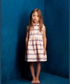 BONMOT ORGANIC - Kleid "ALLOVER STRIPES", Dusty Rose, Biobaumwolle (2-3J.)