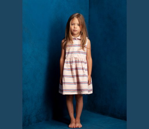 BONMOT ORGANIC - Kleid "ALLOVER STRIPES", Dusty Rose, Biobaumwolle (2-3J.)
