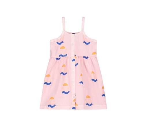 BONMOT ORGANIC - Kleid "ALLOVER SEA", Dusty Pink, Biobaumwolle
