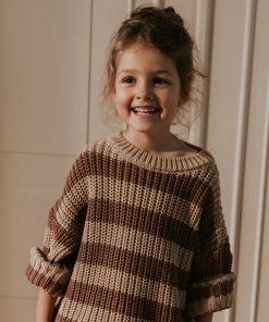 YUKI - Chunky Knit, STRIPES DUST, Bio Baumwolle