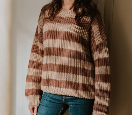 YUKI - Chunky Knit Women, STRIPES DUST, Bio Baumwolle – Bild 3