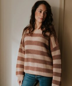 YUKI - Chunky Knit Women, STRIPES DUST, Bio Baumwolle
