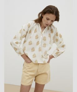 The New Society - Bluse "LORETTA", Blumenprint, Biobaumwolle/Ecovero-Viscose