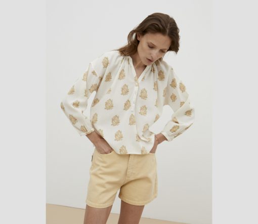 The New Society - Bluse "LORETTA", Blumenprint, Biobaumwolle/Ecovero-Viscose