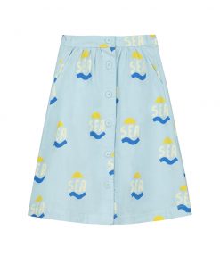 BONMOT ORGANIC - Rock Lang "ALLOVER SEA", Light Blue, Biobaumwolle