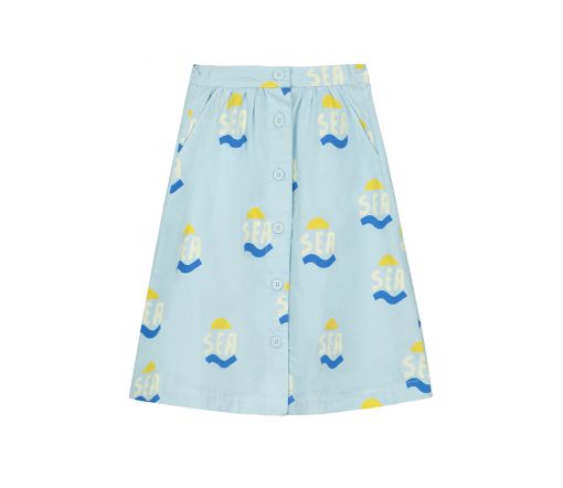 BONMOT ORGANIC - Rock Lang "ALLOVER SEA", Light Blue, Biobaumwolle