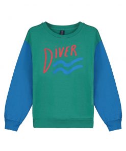 BONMOT ORGANIC - Sweatshirt "DIVER", Verdigris, Biobaumwolle