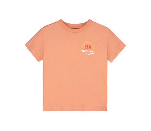 BONMOT ORGANIC - T-Shirt "UNDER WATER LIFE", Terracotta, Biobaumwolle (4-5J.)