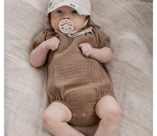 Huttelihut -  Romper "Comfy", Marsala, Musselin – Bild 2