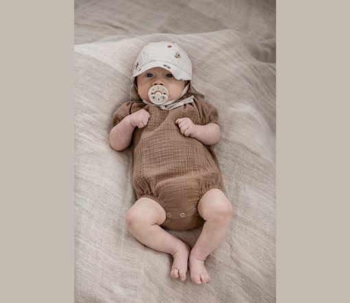 Huttelihut -  Romper "Comfy", Marsala, Musselin – Bild 3