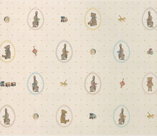 Maileg -  Geschenkpapier, "Hasen und Teddys" - Rolle 10 m – Bild 2