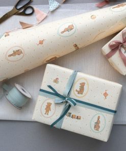 Maileg -  Geschenkpapier, "Hasen und Teddys" - Rolle 10 m
