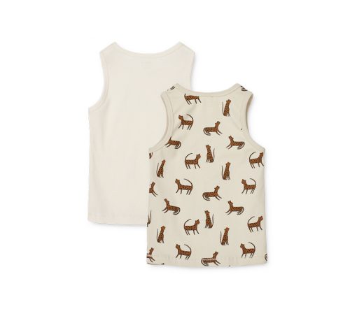 Liewood -  Unterhemd "FARIS", 2er Pack, Leopard, Biobaumwolle – Bild 2