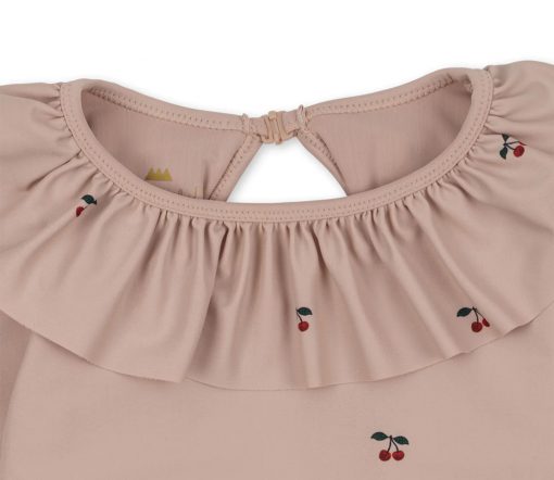 Konges Sløjd - Badeanzug "MANUCA" langärmelig mit Rüschen, Cherry Blush – Bild 3